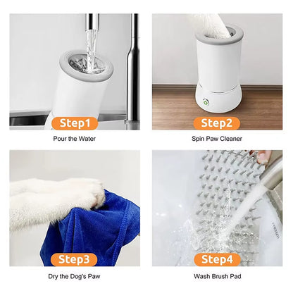Automatic Pet Paw Washer with Rechargeable Silicone Brushes Portable Dog Foot Cleaning Cup