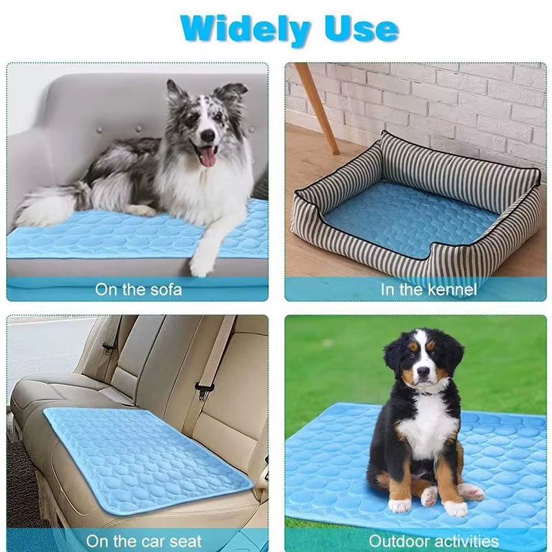 Summer Dog Cooling Mat Dogs Cat Blanket Sofa Breathable Pet Dog Bed Washable for Small Medium Large Dogs Car